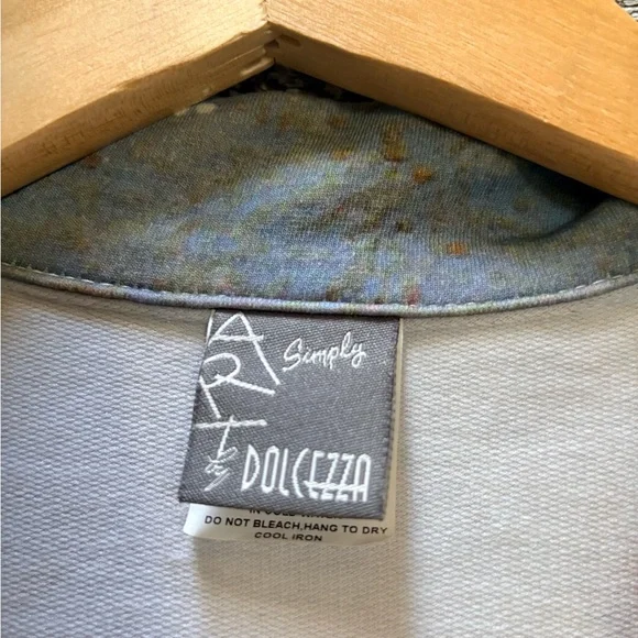 Dolcezza | Women's S - Lightweight Full Abstract Art Graphic Jacket, Blue/Tan - Picture 6 of 7